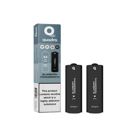 20mg Quadro 2.4k Replacement Pods - 2ml - Flavour: Blueberry Pomegranate