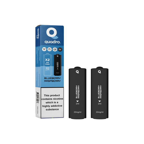 20mg Quadro 2.4k Replacement Pods - 2ml - Flavour: Blueberry Raspberry