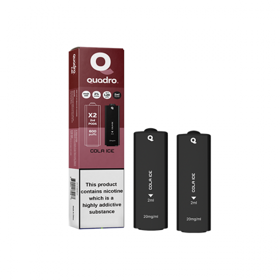 20mg Quadro 2.4k Replacement Pods - 2ml - Flavour: Cola Ice