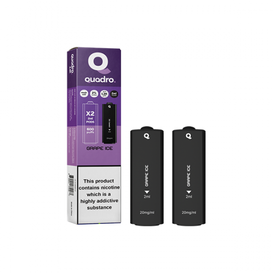 20mg Quadro 2.4k Replacement Pods - 2ml - Flavour: Grape Ice