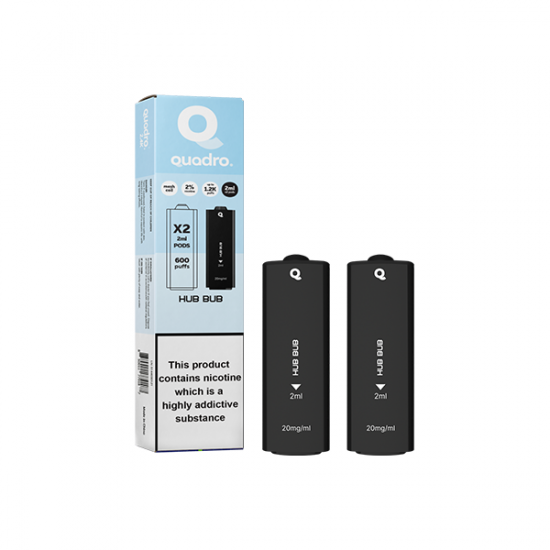 20mg Quadro 2.4k Replacement Pods - 2ml - Flavour: Hub Bub