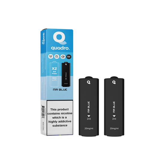 20mg Quadro 2.4k Replacement Pods - 2ml - Flavour: Mr Blue