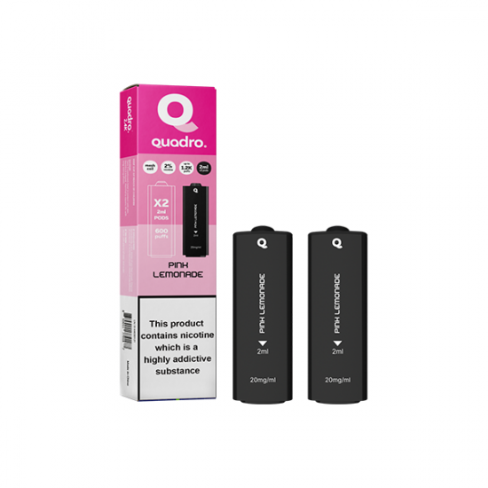 20mg Quadro 2.4k Replacement Pods - 2ml - Flavour: Pink Lemonade