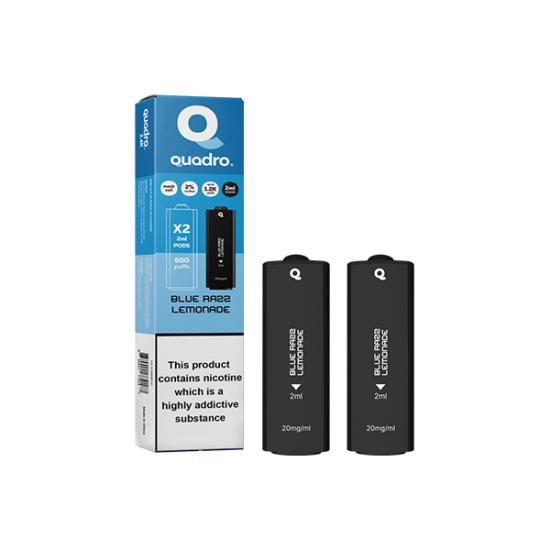 20mg Quadro 2.4k Replacement Pods - 2ml - Flavour: Blue Razz Lemonade