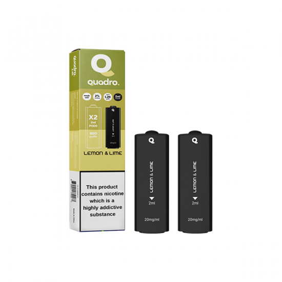 20mg Quadro 2.4k Replacement Pods - 2ml - Flavour: Lemon Lime