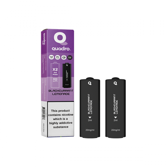 20mg Quadro 2.4k Replacement Pods - 2ml - Flavour: Blackcurrant Lemonade