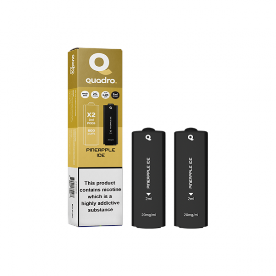 20mg Quadro 2.4k Replacement Pods - 2ml - Flavour: Pineapple Ice