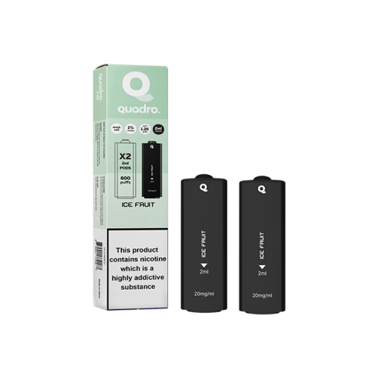 20mg Quadro 2.4k Replacement Pods - 2ml - Flavour: Ice Fruit