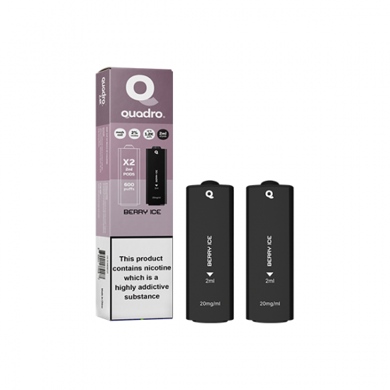 20mg Quadro 2.4k Replacement Pods - 2ml - Flavour: Berry Ice