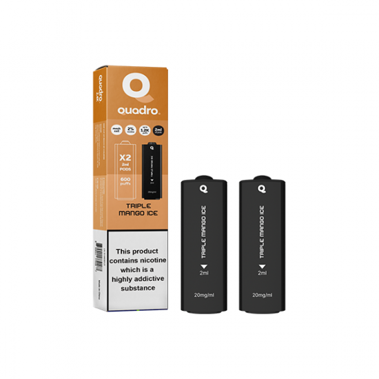 20mg Quadro 2.4k Replacement Pods - 2ml - Flavour: Triple Mango Ice