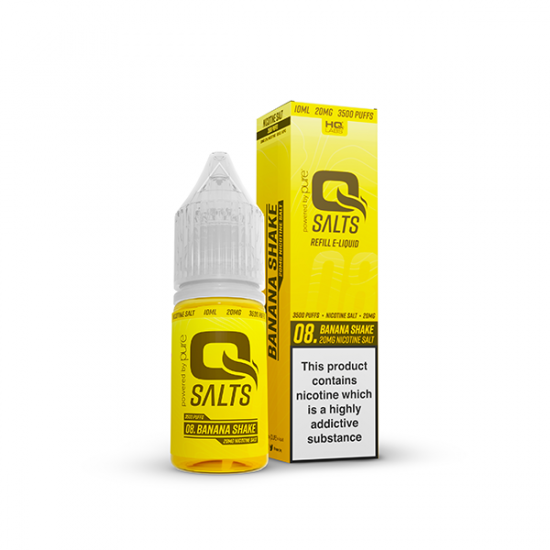 5mg Q Salts Nic Salts 10ml (50VG/50PG) - Flavour: Banana Shake