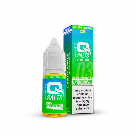 20mg Q Salts Nic Salts 10ml (50VG/50PG) - Flavour: Candy Apple