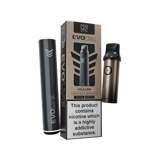 20mg Pod Salt Evolve Pen Starter Kit  600 Puff - Flavour: Cola with Lime