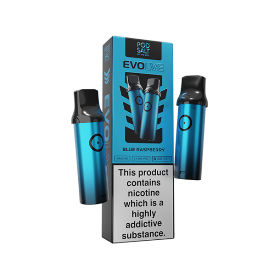 20mg Pod Salt Evolve Pods 2ml - 600 Puffs - Flavour: Blue Raspberry