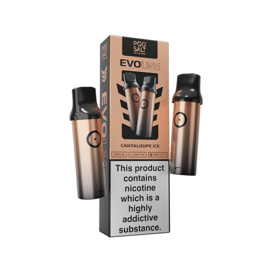 20mg Pod Salt Evolve Pods 2ml - 600 Puffs - Flavour: Cantaloupe Ice