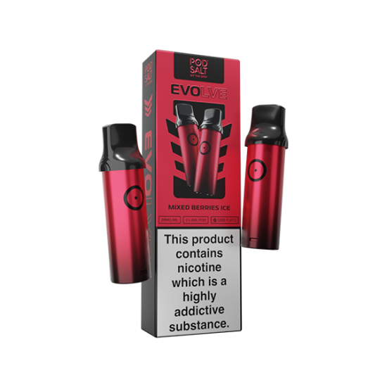 20mg Pod Salt Evolve Pods 2ml - 600 Puffs - Flavour: Mixed Berries Ice