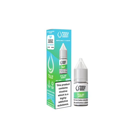 10mg Pukka Juice 5000+ 10ml Nic Salt (50VG/50PG) - Flavour: Polar Mint