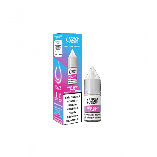 10mg Pukka Juice 5000+ 10ml Nic Salt (50VG/50PG) - Flavour: Blue Sour Razz