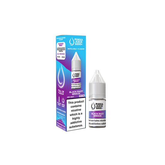 10mg Pukka Juice 5000+ 10ml Nic Salt (50VG/50PG) - Flavour: Black Razz Breeze