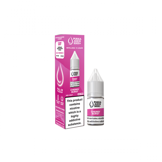 20mg Pukka Juice 5000+ 10ml Nic Salt (50VG/50PG) - Flavour: Cherry Burst