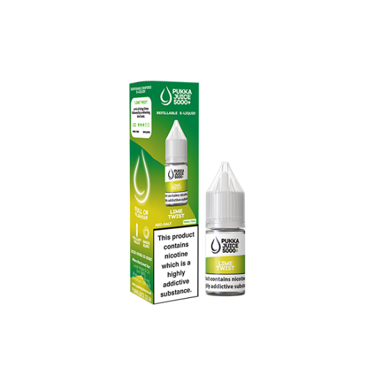 20mg Pukka Juice 5000+ 10ml Nic Salt (50VG/50PG) - Flavour: Lime Twist