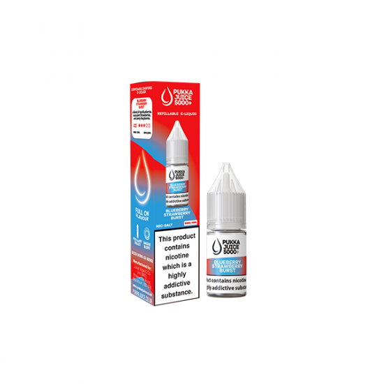 20mg Pukka Juice 5000+ 10ml Nic Salt (50VG/50PG) - Flavour: Blueberry Strawberry Burst