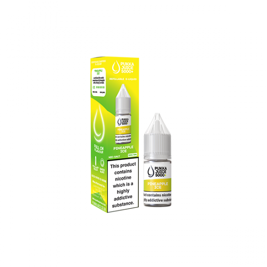 20mg Pukka Juice 5000+ 10ml Nic Salt (50VG/50PG) - Flavour: Pineapple Ice