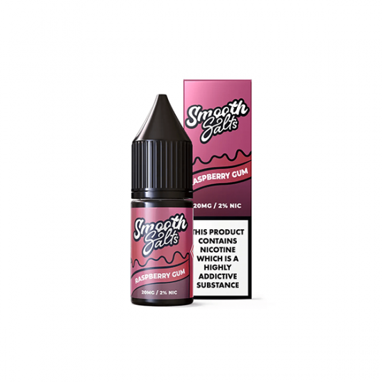 20mg Smooth Salts Nic Salt 10ml (50VG/50PG) - Flavour: Raspberry Bubblegum