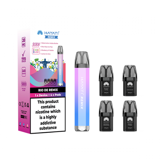 20mg Hayati Remix 4in1 2400 Pod Kit 2400 Puffs - Flavour: Rio De Remix