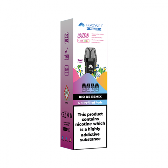 20mg Hayati Remix 2400 Replacement Pods 2400 Puffs - Flavour: Rio De Remix