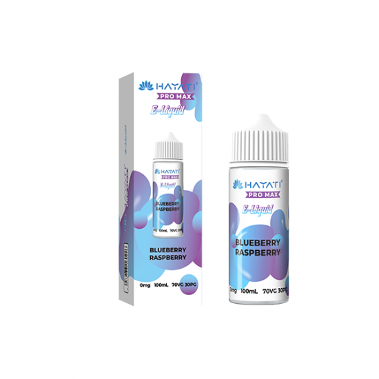 0mg Hayati Pro Max 100ml Shortfill (70VG/30PG) - Flavour: Blueberry Raspberry