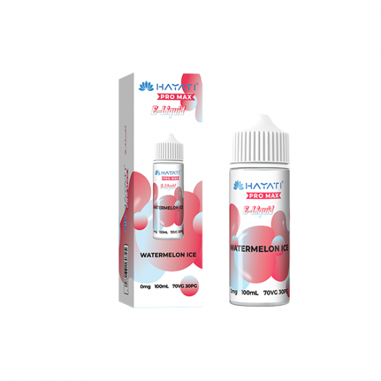 0mg Hayati Pro Max 100ml Shortfill (70VG/30PG) - Flavour: Watermelon Ice