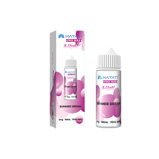 0mg Hayati Pro Max 100ml Shortfill (70VG/30PG) - Flavour: Summer Dream