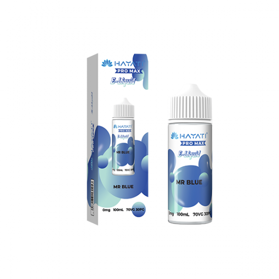 0mg Hayati Pro Max 100ml Shortfill (70VG/30PG) - Flavour: Mr Blue