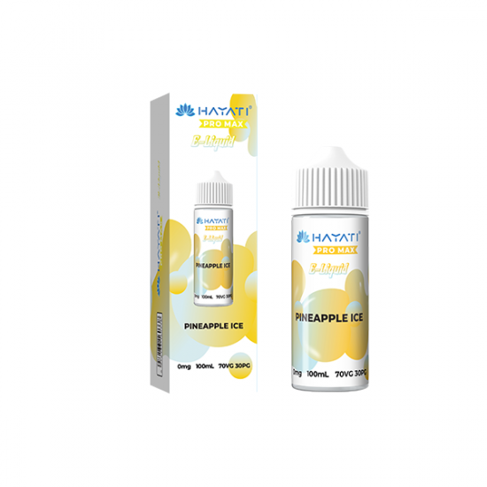 0mg Hayati Pro Max 100ml Shortfill (70VG/30PG) - Flavour: Pineapple Ice