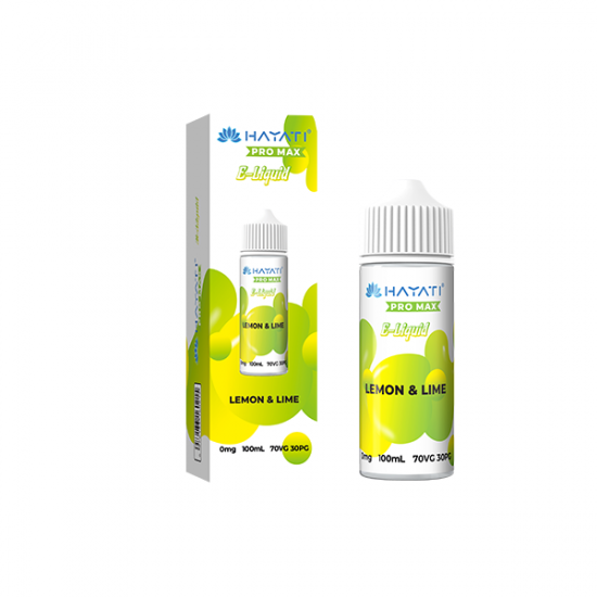 0mg Hayati Pro Max 100ml Shortfill (70VG/30PG) - Flavour: Lemon & Lime