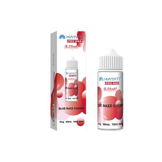 0mg Hayati Pro Max 100ml Shortfill (70VG/30PG) - Flavour: Blue Razz Cherry