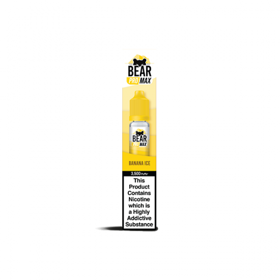 10mg Bear Pro Max Bar Series Nic Salts 10ml (50VG/50PG) - Flavour: Banana Ice