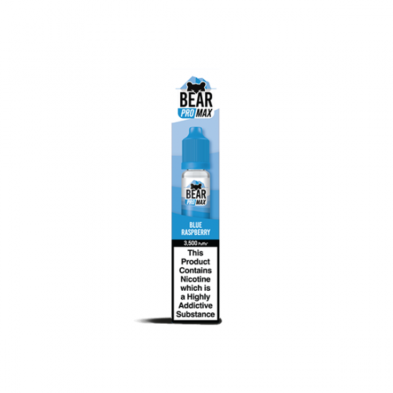 10mg Bear Pro Max Bar Series Nic Salts 10ml (50VG/50PG) - Flavour: Blue Raspberry