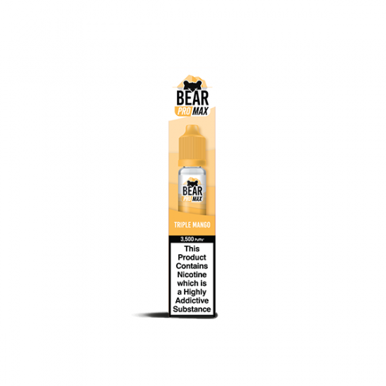 10mg Bear Pro Max Bar Series Nic Salts 10ml (50VG/50PG) - Flavour: Triple Mango