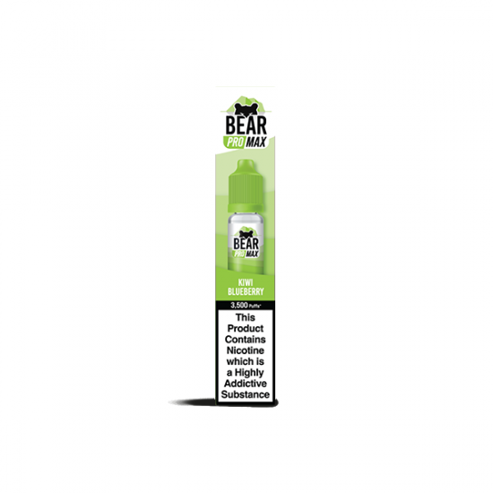 10mg Bear Pro Max Bar Series Nic Salts 10ml (50VG/50PG) - Flavour: Kiwi Blueberry