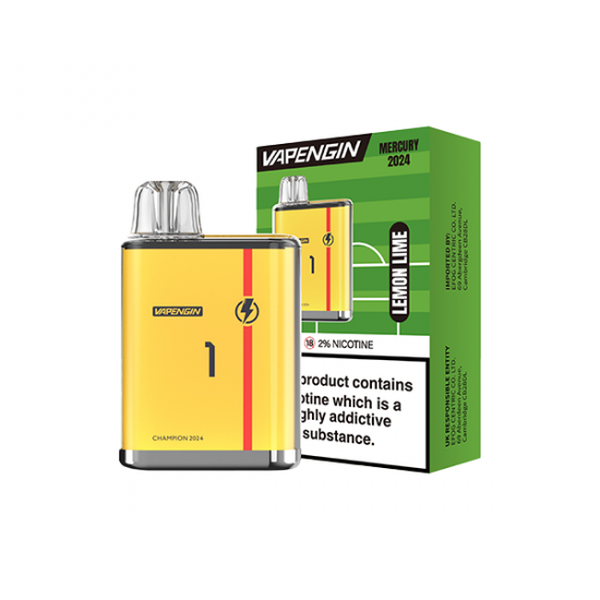 20mg Vapengin Mercury Euro 2024 Edition Disposable Vape Device 600 Puffs - Flavour: Lemon Lime