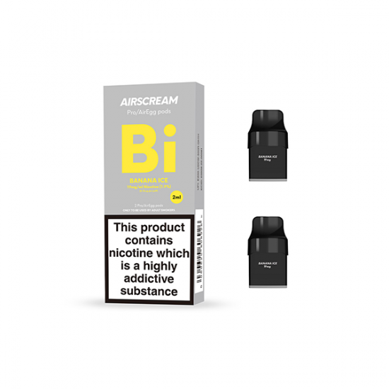 19mg AIRSCREAM Air Pre Filled Pods 2PCS 1.2Ω 2ml ( Compatible With  AirsPops Pro & AirEgg ) - Flavour: banana Ice