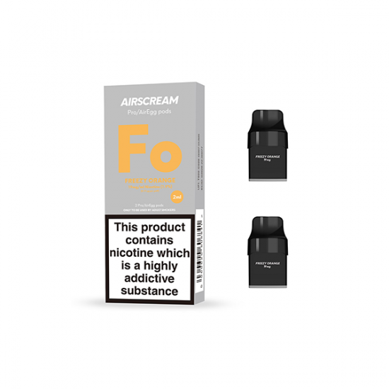 19mg AIRSCREAM Air Pre Filled Pods 2PCS 1.2Ω 2ml ( Compatible With  AirsPops Pro & AirEgg ) - Flavour: Freezy Orange