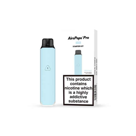 AIRSCREAM Air Pops Pro Lite Vape Device Starter Kit - Color: Aqua Blue