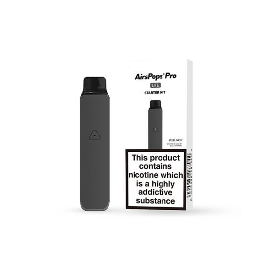 AIRSCREAM Air Pops Pro Lite Vape Device Starter Kit - Color: Steel Grey