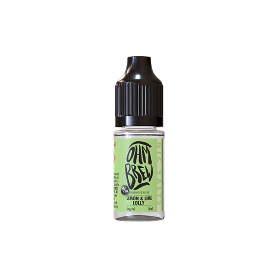 3mg Ohm Brew Balanced Blend 10ml Nic Salts (50VG/50PG) - Flavour: Lemon & Lime Lolly