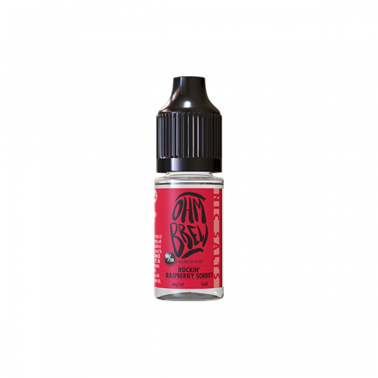 3mg Ohm Brew Balanced Blend 10ml Nic Salts (50VG/50PG) - Flavour: Rockin Raspberry Sorbet