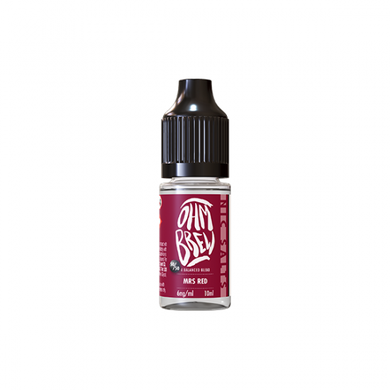 6mg Ohm Brew Balanced Blend 10ml Nic Salts (50VG/50PG) - Flavour: Mrs Red