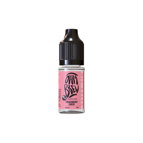 6mg Ohm Brew Balanced Blend 10ml Nic Salts (50VG/50PG) - Flavour: Strawberry Chew